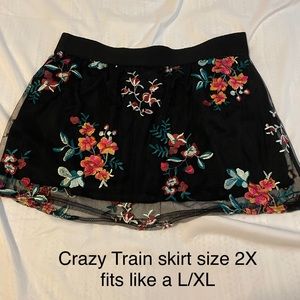 Crazy Train Mini Skirt NWT